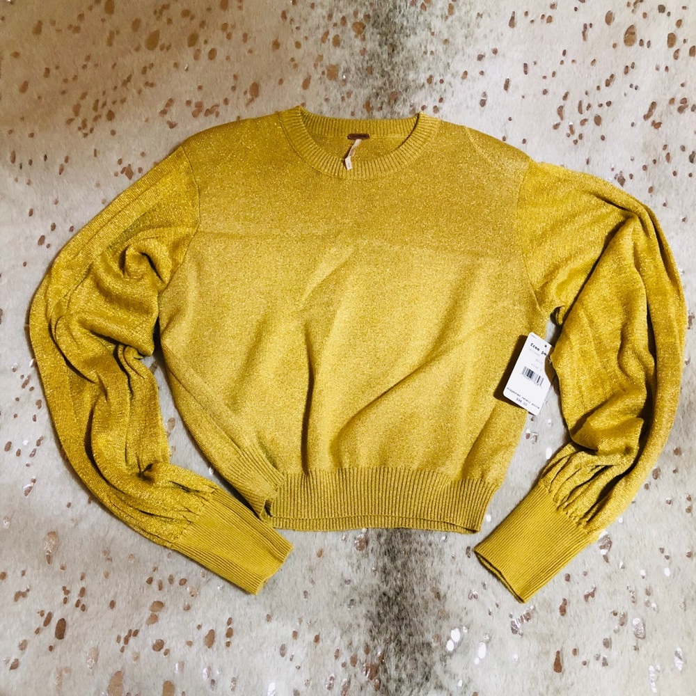 free people NWT gold sweater